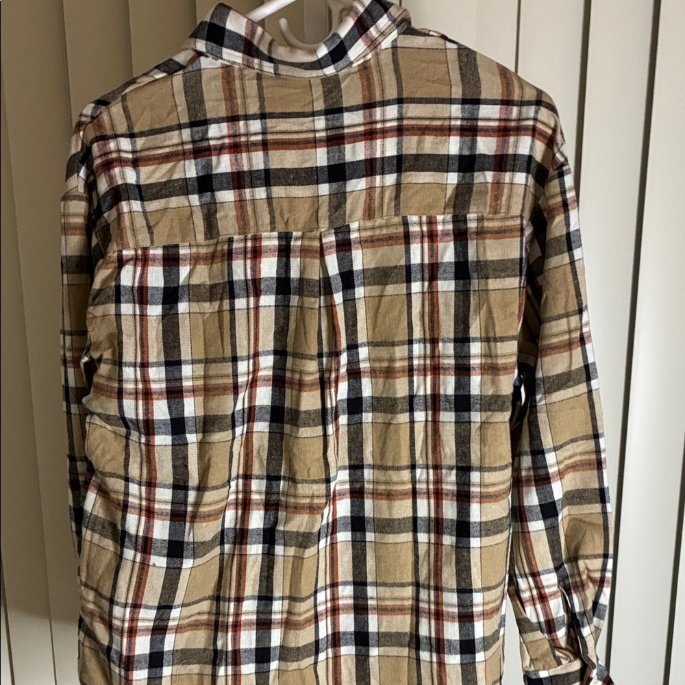 PatPat Plaid Button Down Shirt - Brown, Black, White - Picture 4 of 4